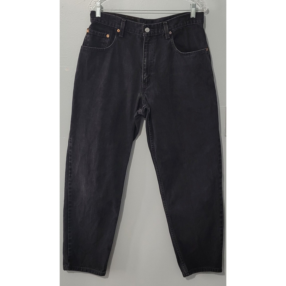 Levis 560 Mens Loose Fit Tapered Leg Black Denim Jeans 33x30 Vintage Wash